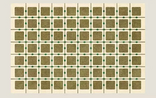Load image into Gallery viewer, Avocado Green Checkered Area Rug – Beige Base, 80" x 118"
