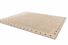 Load image into Gallery viewer, Beige Grid Border Area Rug – 79" x 136" Minimal Modern Statement