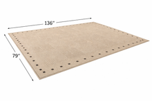 Load image into Gallery viewer, Beige Grid Border Area Rug – 79" x 136" Minimal Modern Statement
