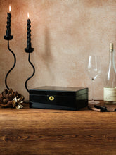 Load image into Gallery viewer, Luxury Handcrafted Stash Box Kit | Solid Wood with Piano Black High-Gloss Finish | Locker & Premium Accessories - Glass Jars