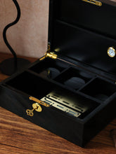 Load image into Gallery viewer, Luxury Handcrafted Stash Box Kit | Solid Wood with Piano Black High-Gloss Finish | Locker & Premium Accessories - Glass Jars