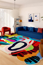 Load image into Gallery viewer, Artistic Multicolor Organic Shape Rug – 80" x 118"
