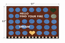 Load image into Gallery viewer, Coffee &amp; Blue Sphere Pattern Area Rug – 63" x 91"
