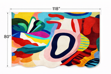 Load image into Gallery viewer, Artistic Multicolor Organic Shape Rug – 80" x 118"
