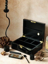 Load image into Gallery viewer, Luxury Handcrafted Stash Box Kit | Solid Wood with Piano Black High-Gloss Finish | Locker &amp; Premium Accessories - Glass Jars
